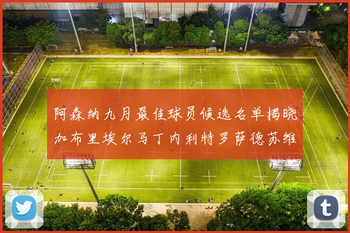 阿森纳九月最佳球员候选名单揭晓加布里埃尔马丁内利特罗萨德苏维门迪入围